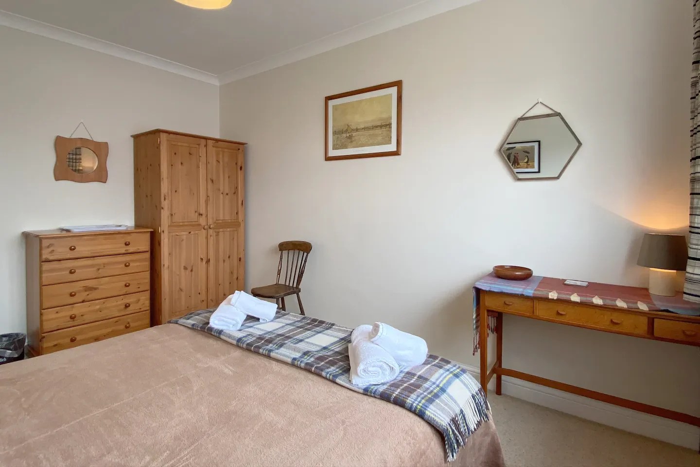 Plenty of clothes storage in bedroom 2 in The Little Red House holiday cottage, Mumbles, Gower.