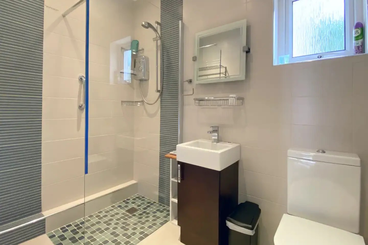 Family shower room at The Little Red House Mumbles.